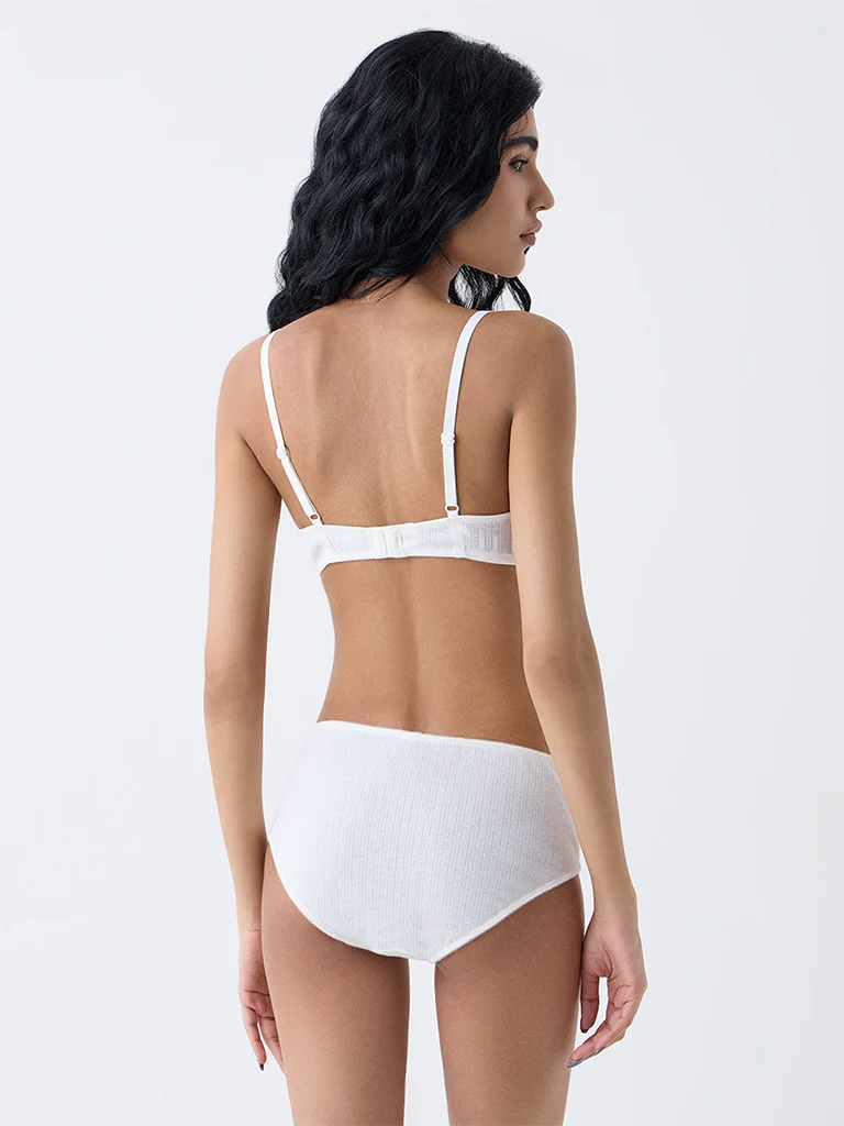 Superstar Off-White Pointelle Knitted Hipster Briefs - Image 4