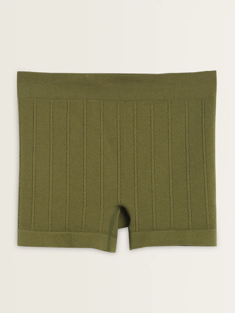 Superstar Olive Ribbed Mid-Rise Shorts Briefs - Image 5