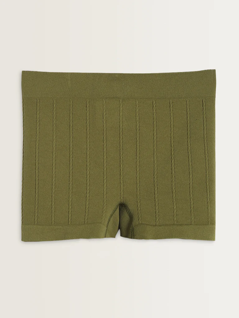 Superstar Olive Ribbed Mid-Rise Shorts Briefs - Image 6