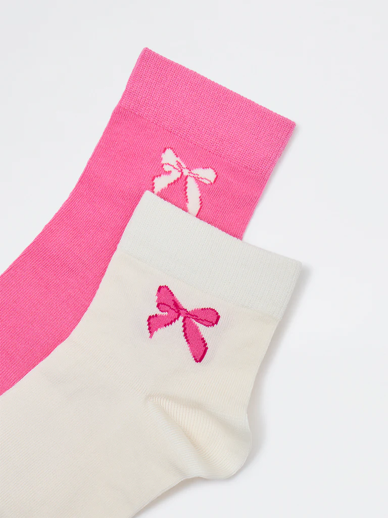 Superstar Pink Cotton-Blend Ankle-Length Socks - Pack of 2 - Image 3