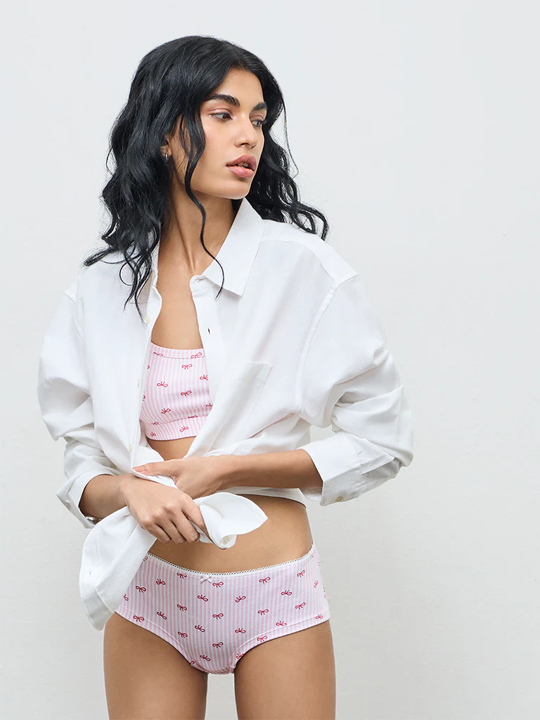 Superstar Pink Printed Low-Rise Cotton-Blend Briefs - Pack of 2