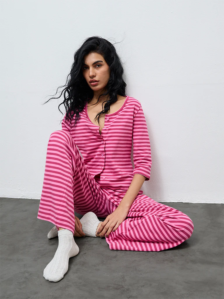 Superstar Pink Striped Cotton-Blend Shirt - Image 2