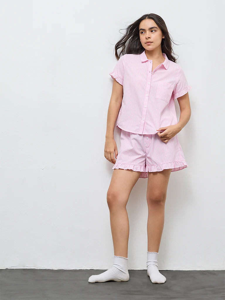 Superstar Pink Striped Cotton Shirt - Image 2
