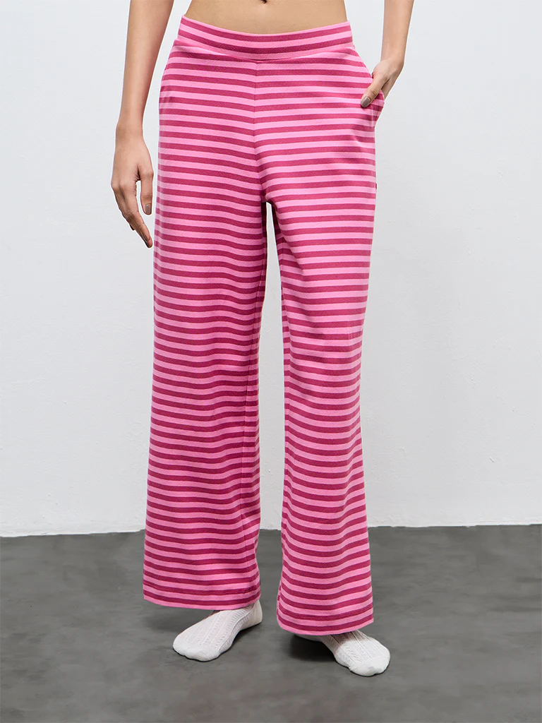 Superstar Pink Striped High-Rise Pants - Image 2