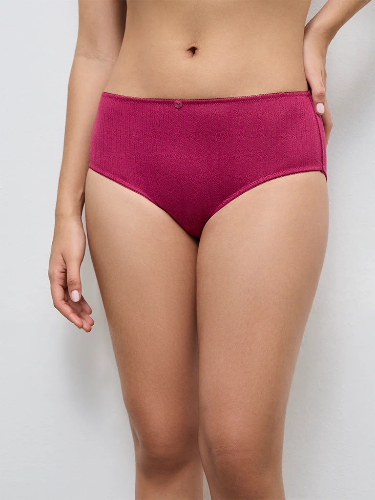 Superstar Plum Textured Hipster Briefs - Image 2