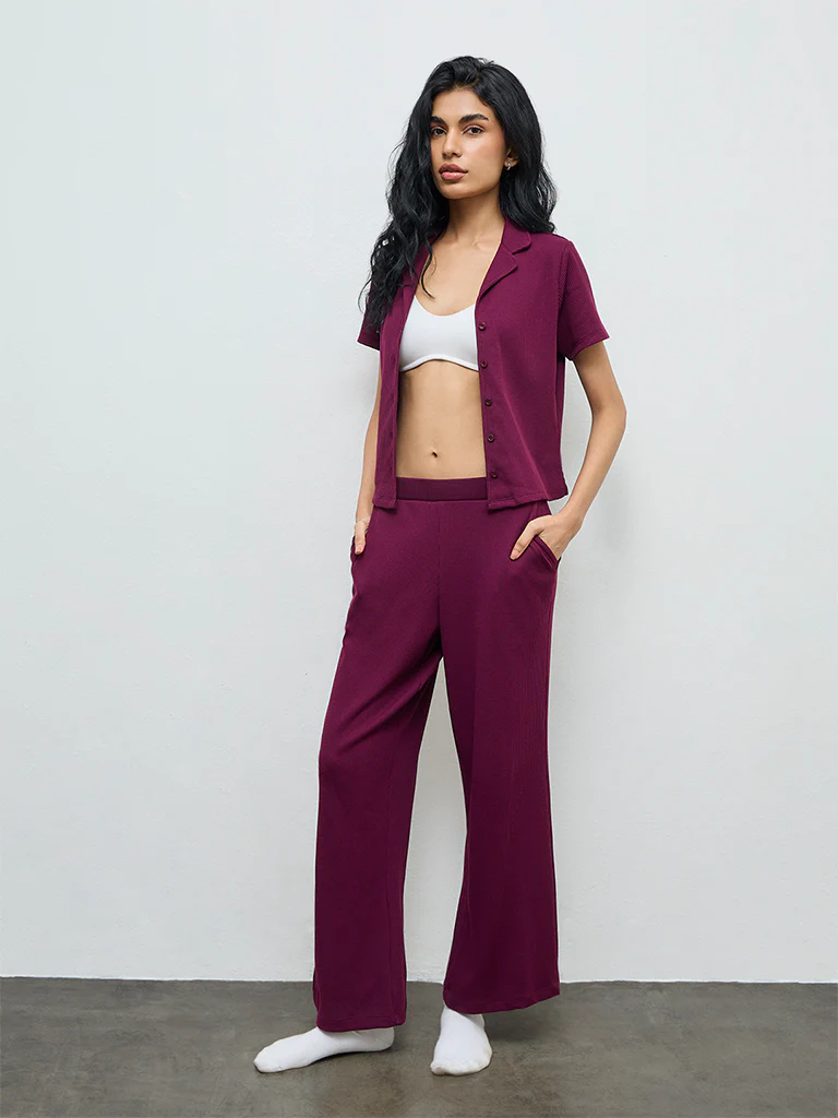 Superstar Plum Textured Pants