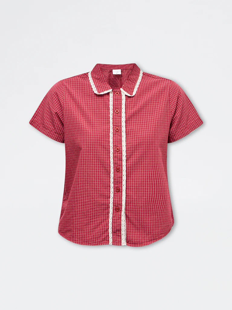 Superstar Red Checkered Cotton Shirt - Image 5