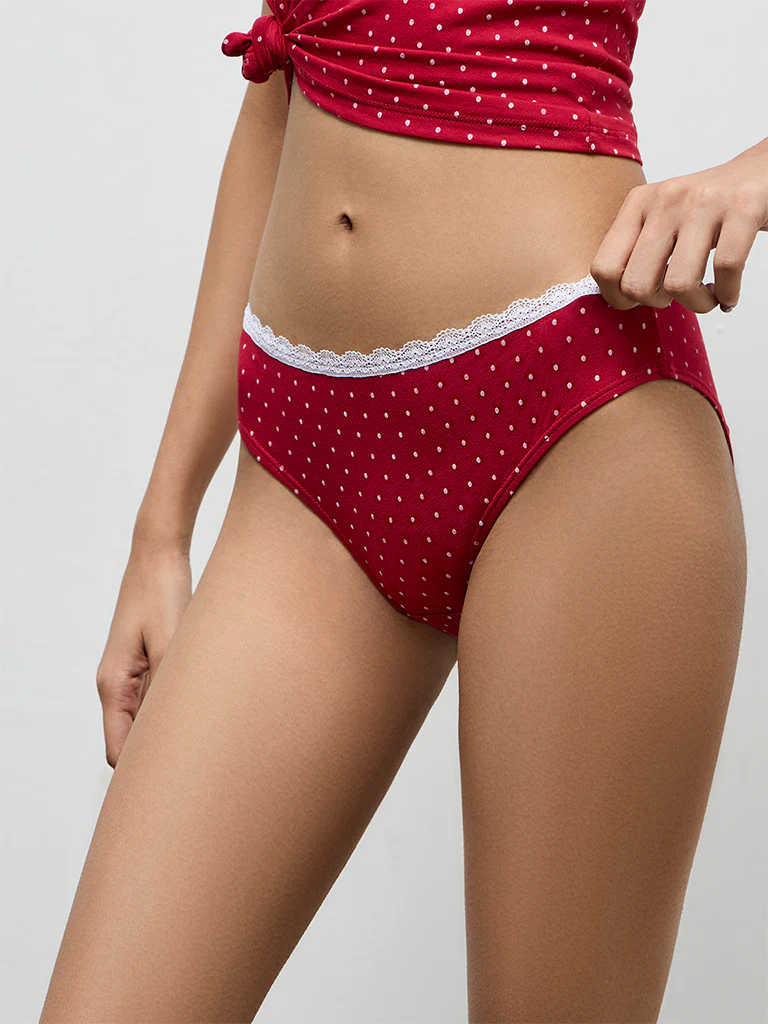 Superstar Red Cotton-Blend Bikini Briefs - Pack of 2 - Image 2