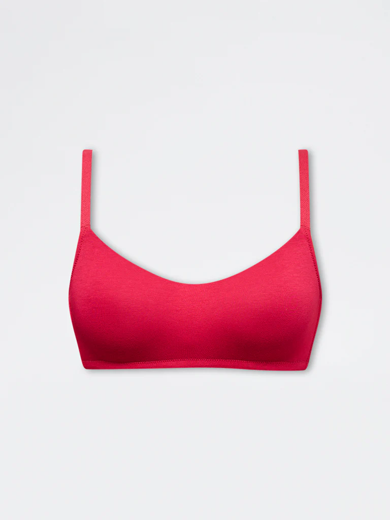 Superstar Red Cotton-Blend Padded Bra - Image 5