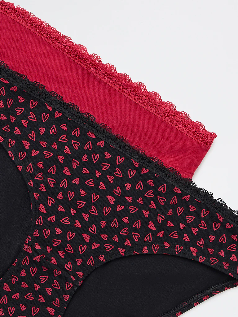 Superstar Red Printed Cotton-Blend Bikini Briefs - Pack of 2 - Image 7