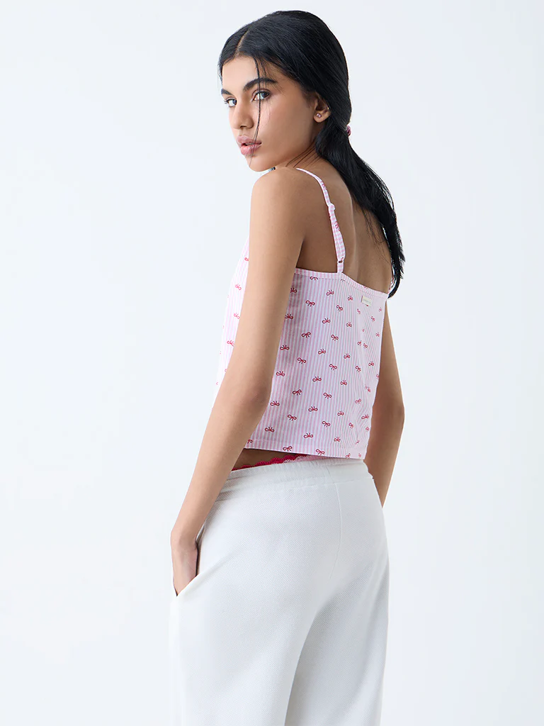 Superstar Red Printed Cotton-Blend Camisoles - Pack of 2 - Image 5