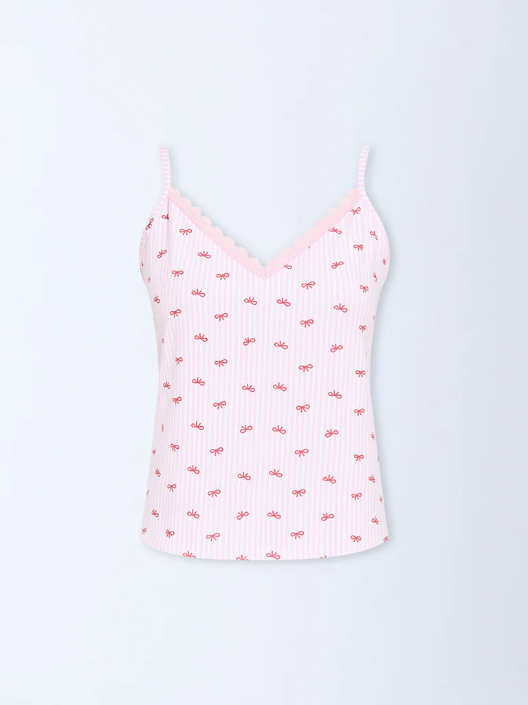 Superstar Red Printed Cotton-Blend Camisoles - Pack of 2 - Image 6