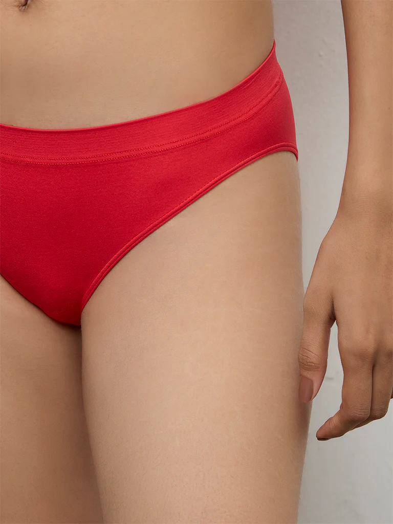 Superstar Red Seam-Free Bikini Briefs Pack of 2 - Image 3