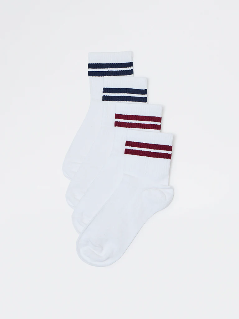 Superstar White Cotton-Blend Ankle-Length Socks - Pack of 2 - Image 2