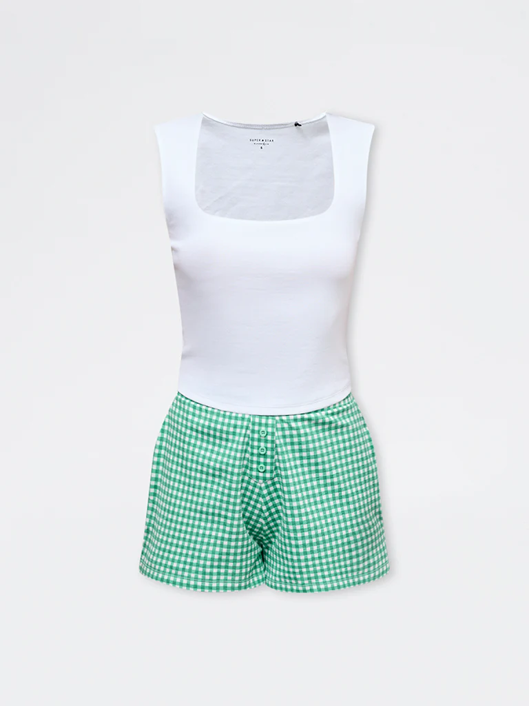 Superstar White Cotton-Blend Tank Top