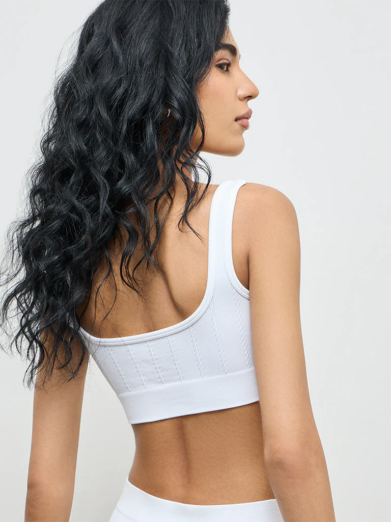 Superstar White Knit-Textured Seam-Free Padded Bra - Image 4