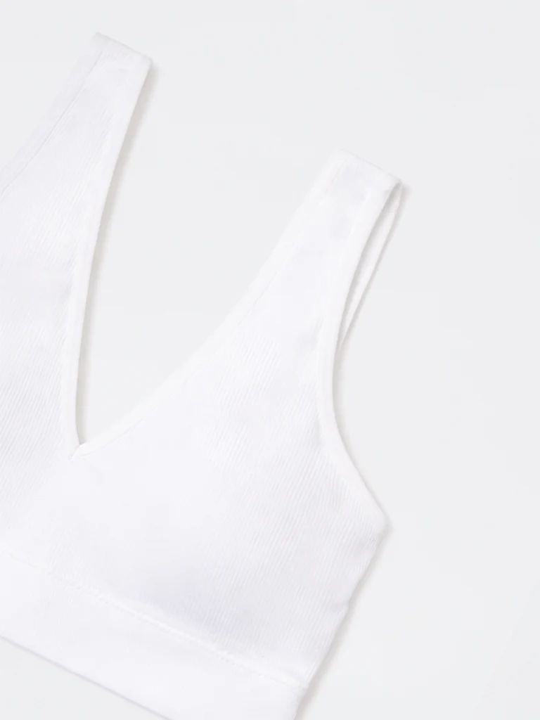 Superstar White Ribbed Padded Bra - Image 3