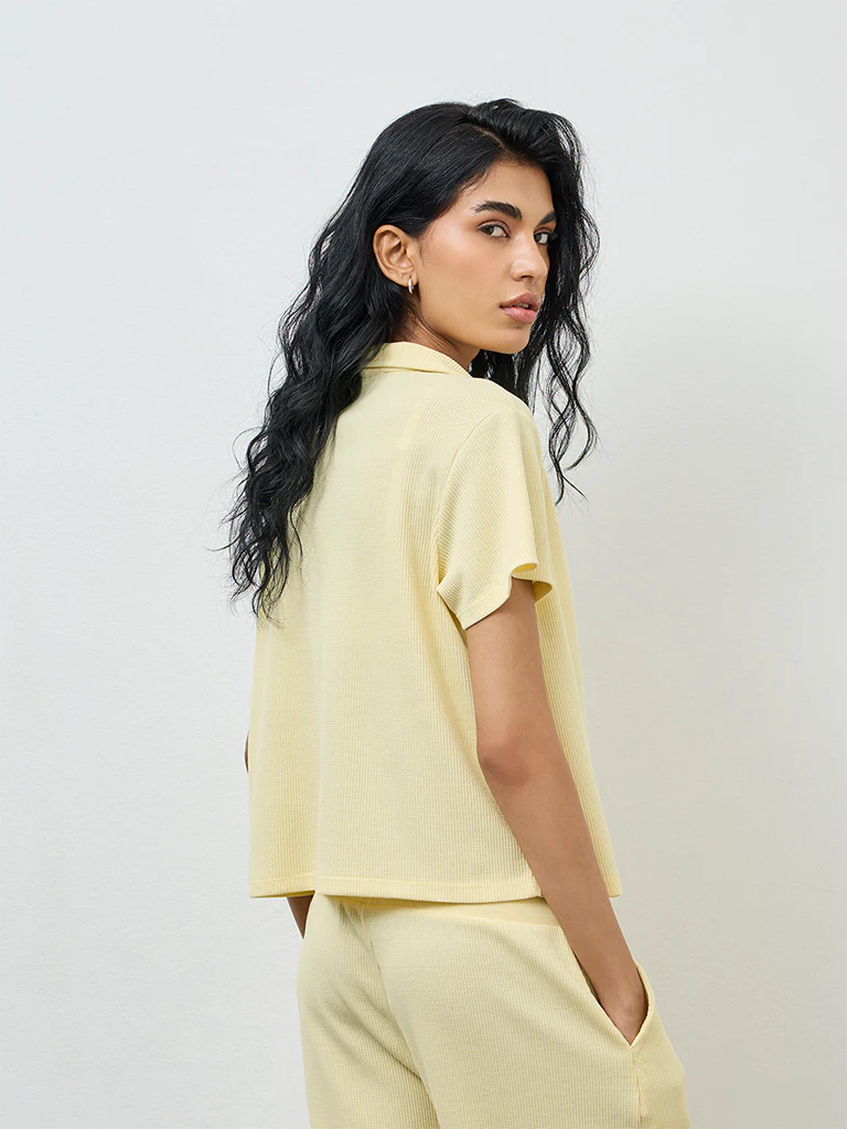 Superstar Yellow Waffle-Textured Shirt - Image 4