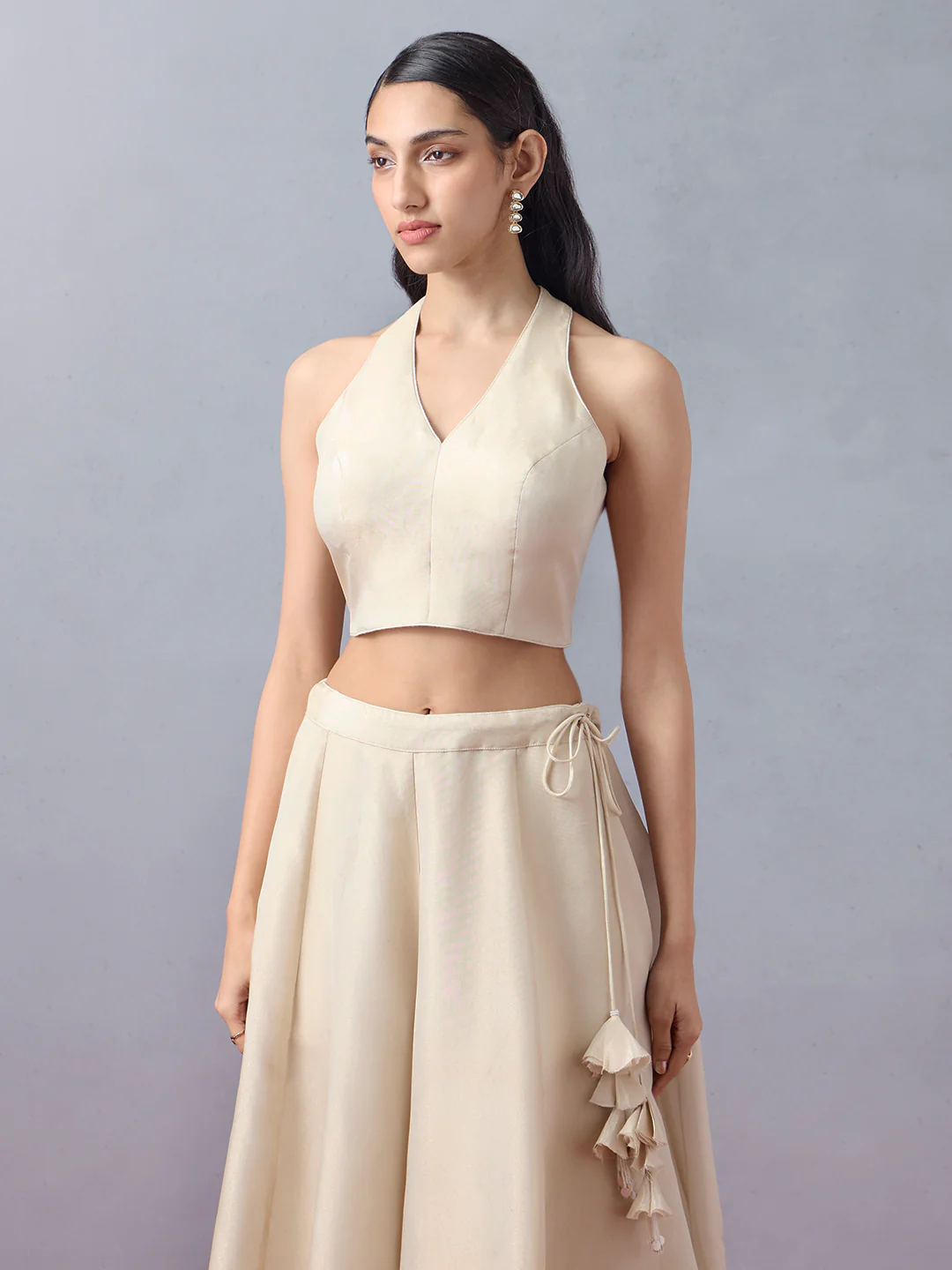 Top with Embellished Jacket - Beige - Image 2