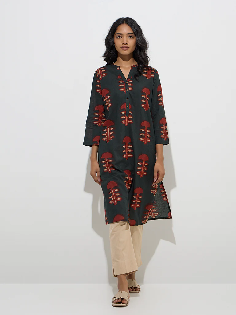 Utsa Beige Solid Cotton Ethnic PantsĀ