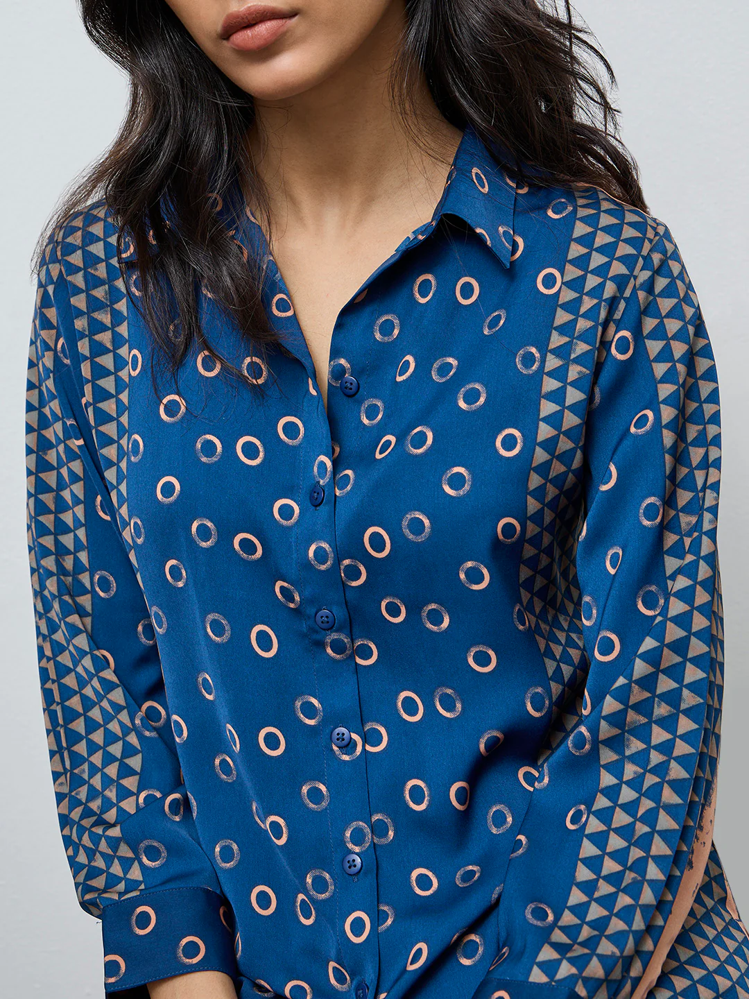 Utsa Black Floral Printed Cotton Tunic - Image 3