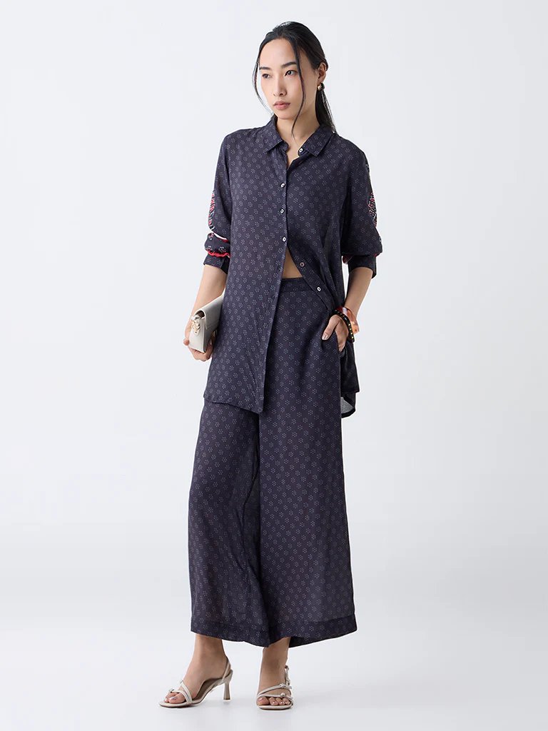 Utsa Black Printed Pants - Image 2