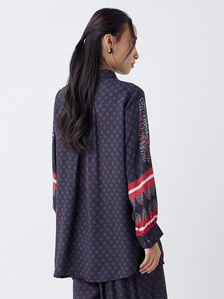 Utsa Black Printed Tunic - Image 4