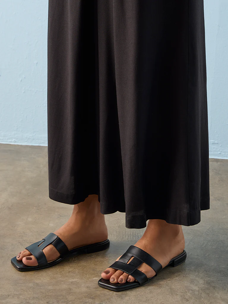 Utsa Black Solid Palazzos - Image 3