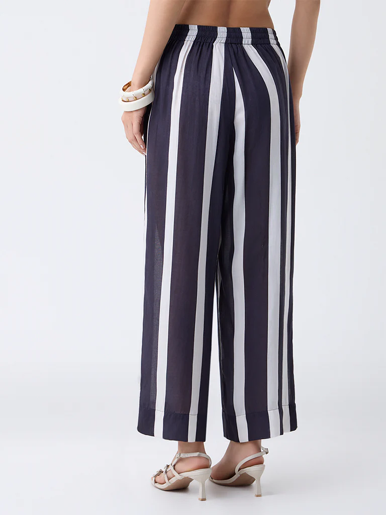Utsa Black Striped Pants - Image 4