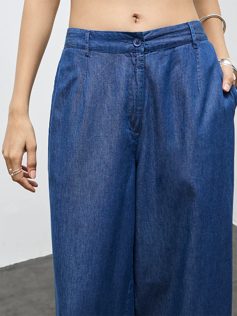 Utsa Dark Blue Denim Pants - Image 3