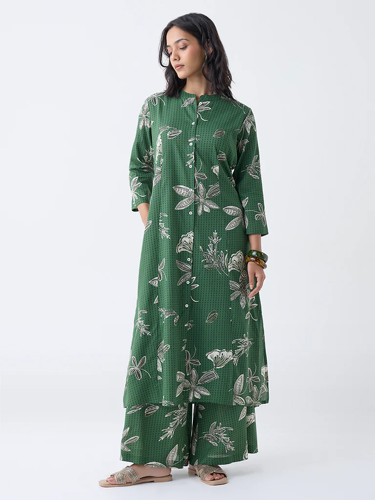 Utsa Green Botanical Design Palazzos - Image 2