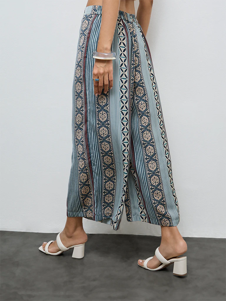Utsa Green Printed Palazzos - Image 4