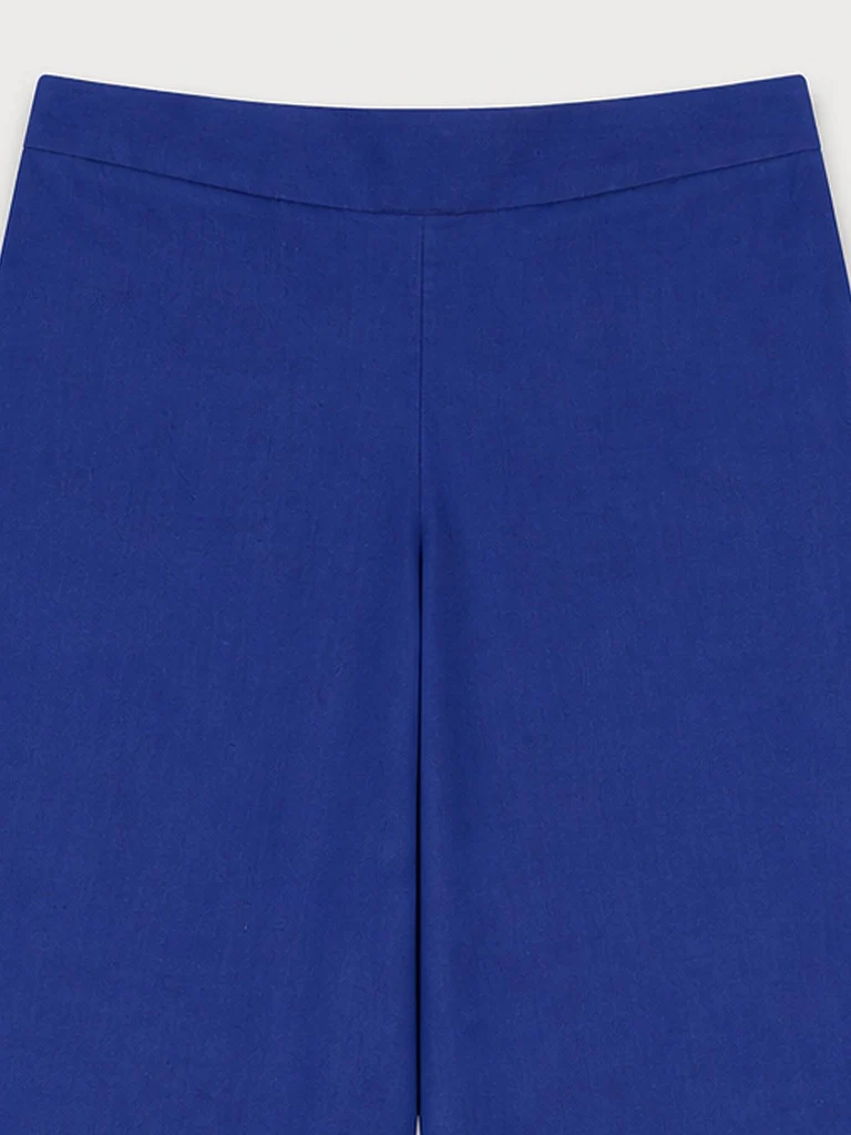 Utsa Indigo Embroidered Cotton-Blend Pants - Image 7