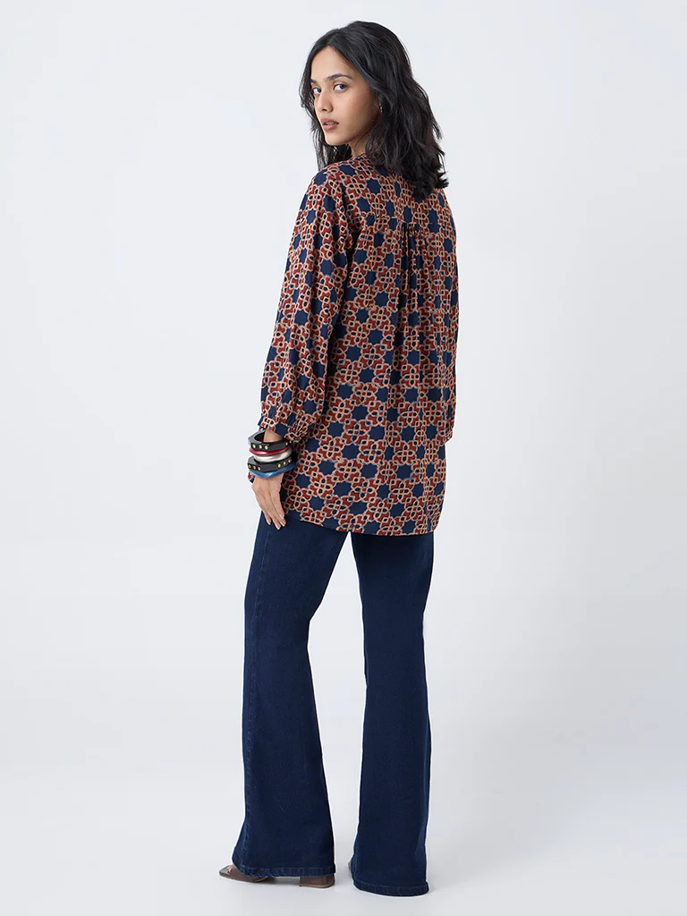 Utsa Indigo Printed Tunic - Image 4
