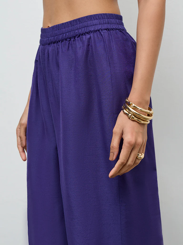 Utsa Indigo Solid Pants - Image 3