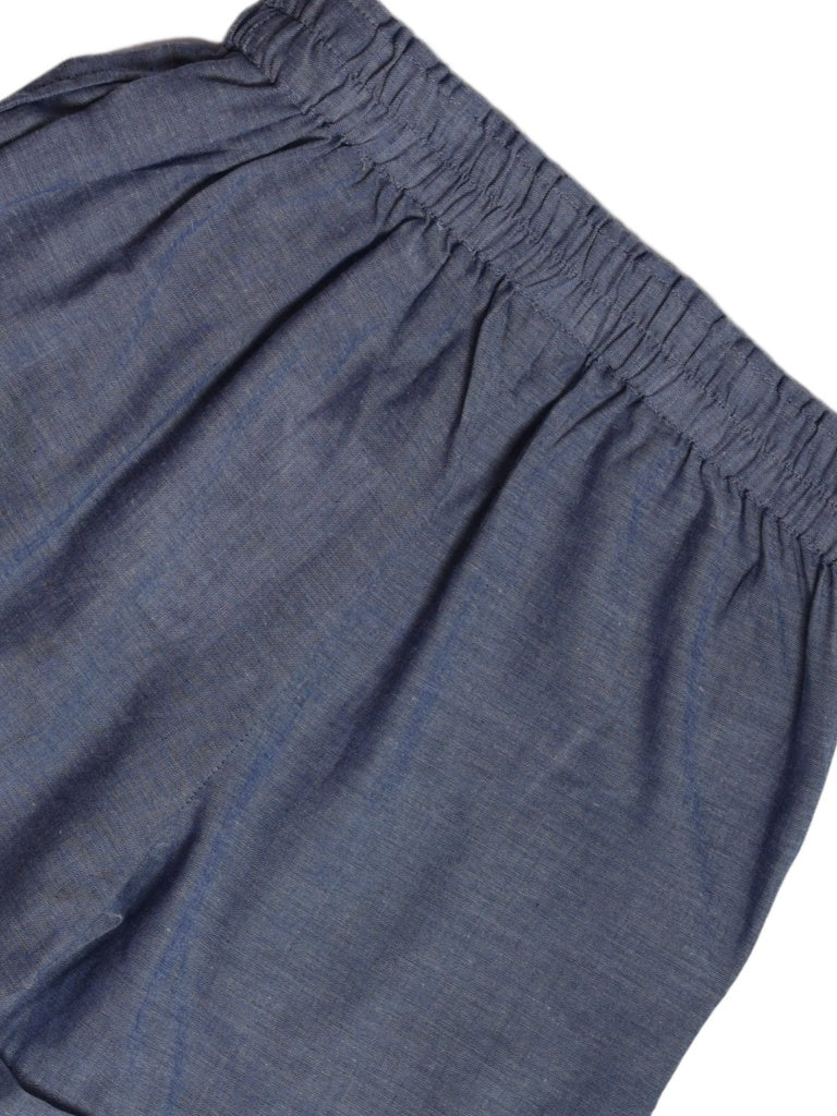 Utsa Kids Girls Blue Solid Cotton Shorts - (8-14 yrs) - Image 5