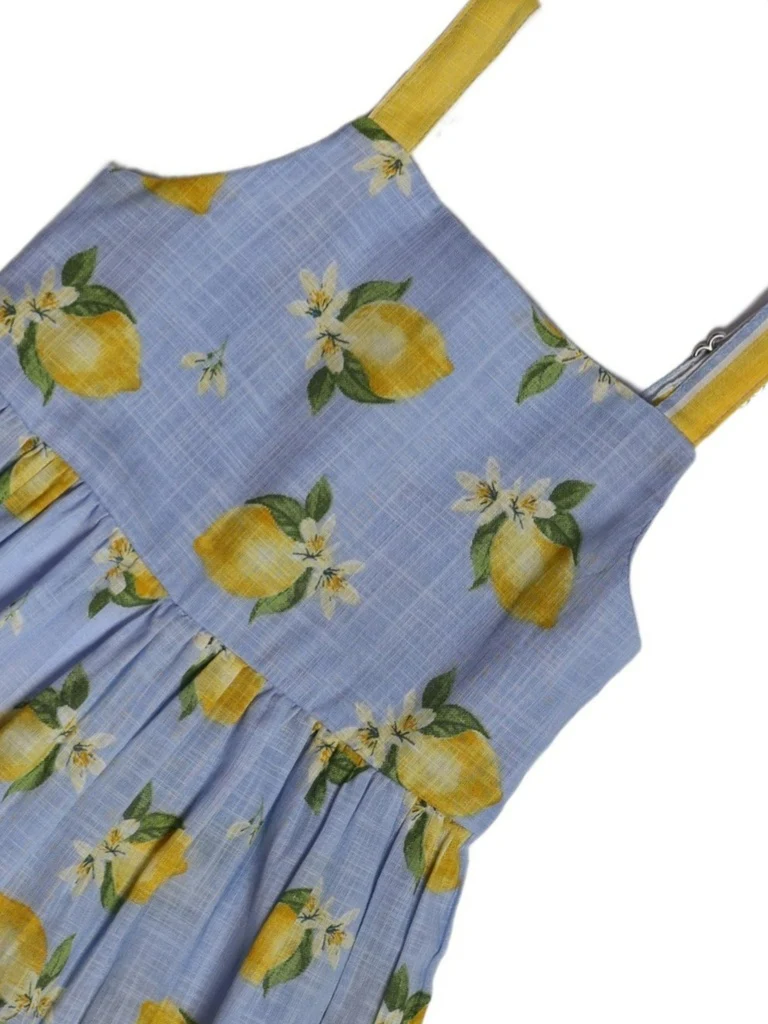 Utsa Kids Girls Blue Tiered Flared Cotton Dress - (2-8 yrs) - Image 5