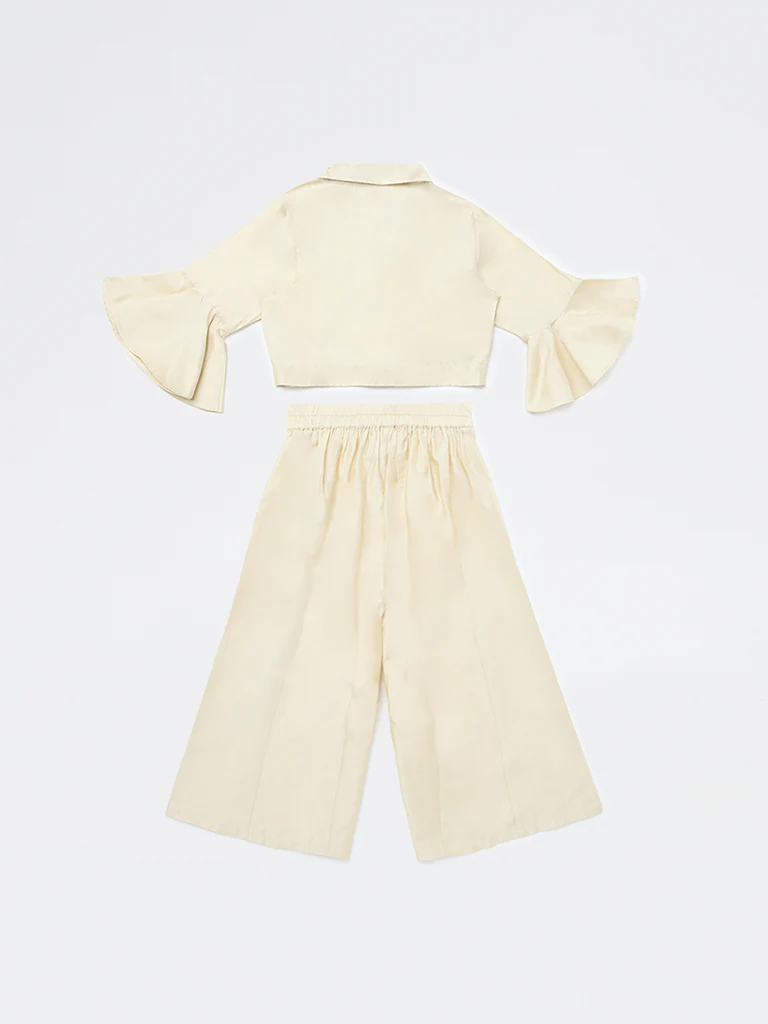 Utsa Kids Girls Ivory Embroidered Co-ord Set - (2-8 yrs) - Image 4