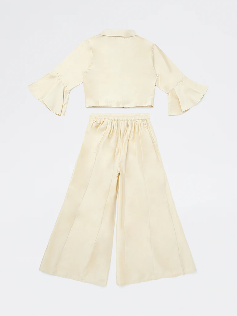 Utsa Kids Girls Ivory Embroidered Co-ord Set - (8-14 yrs) - Image 2