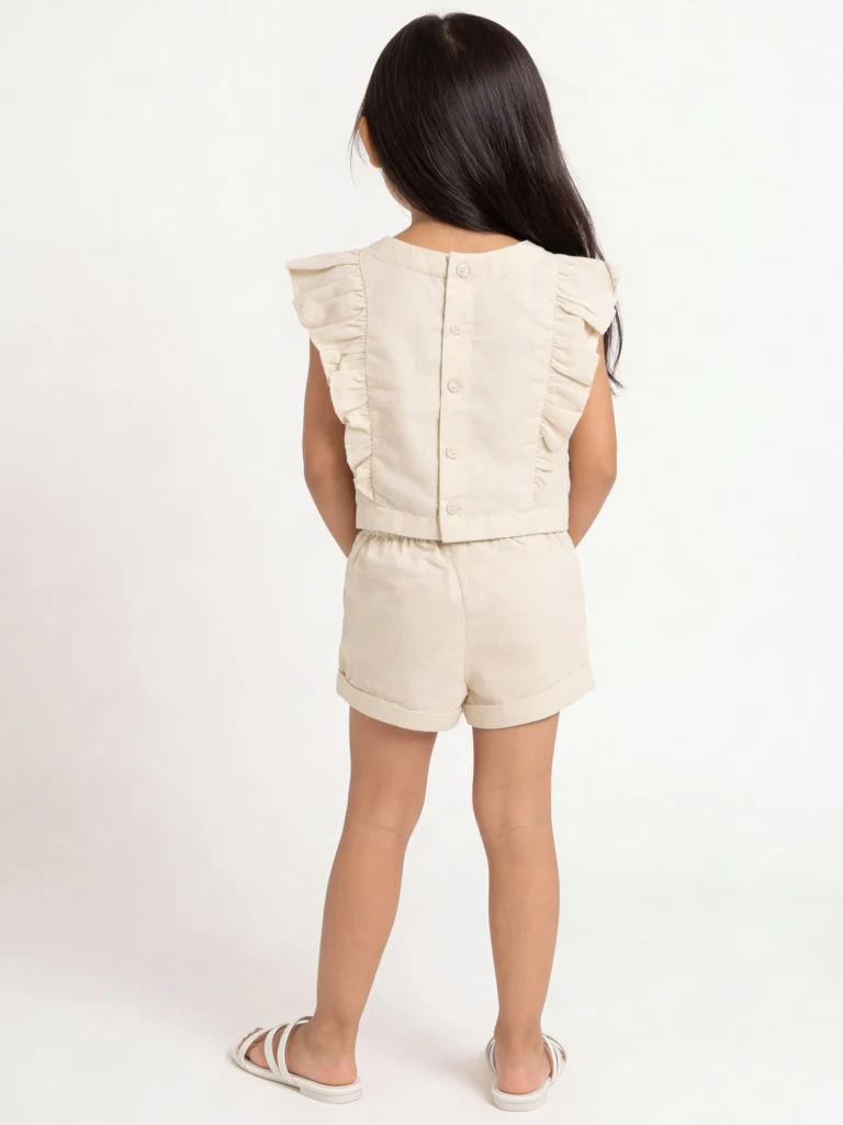 Utsa Kids Girls Off-White Fruit Cotton-Blend Shorts - (2-8 yrs) - Image 2