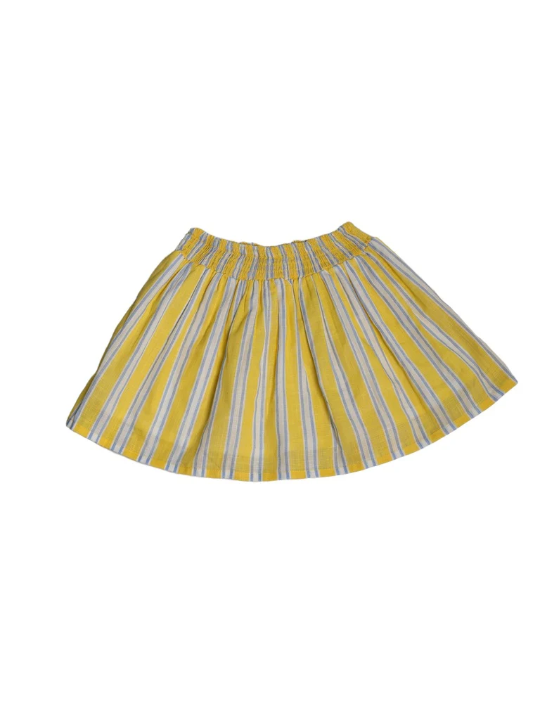 Utsa Kids Girls Yellow Striped Cotton Flared Skirt - (2-8 yrs) - Image 4