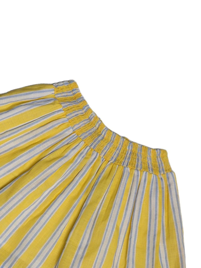 Utsa Kids Girls Yellow Striped Cotton Flared Skirt - (2-8 yrs) - Image 5
