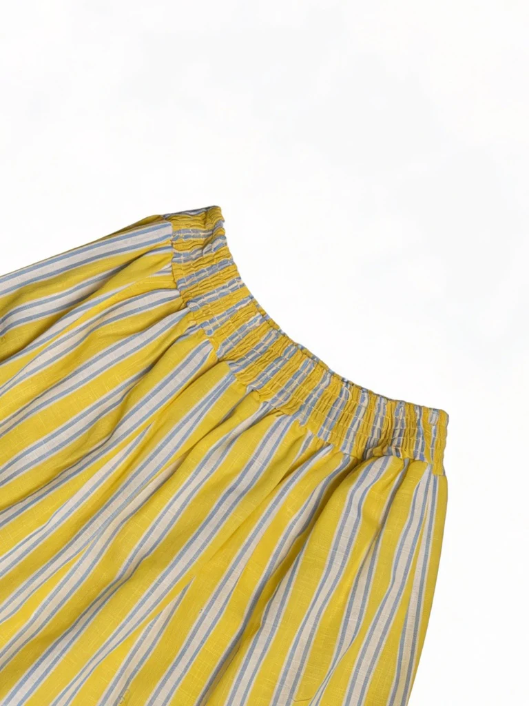 Utsa Kids Girls Yellow Striped Cotton Flared Skirt - (8-14 yrs) - Image 5
