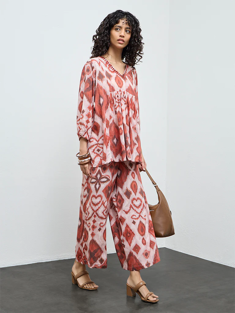 Utsa Light Pink Printed Tunic - Image 2