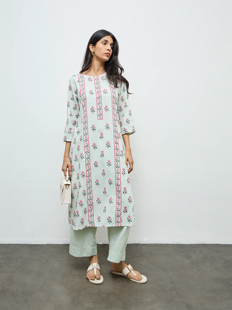 Utsa Mint Striped Pants - Image 2