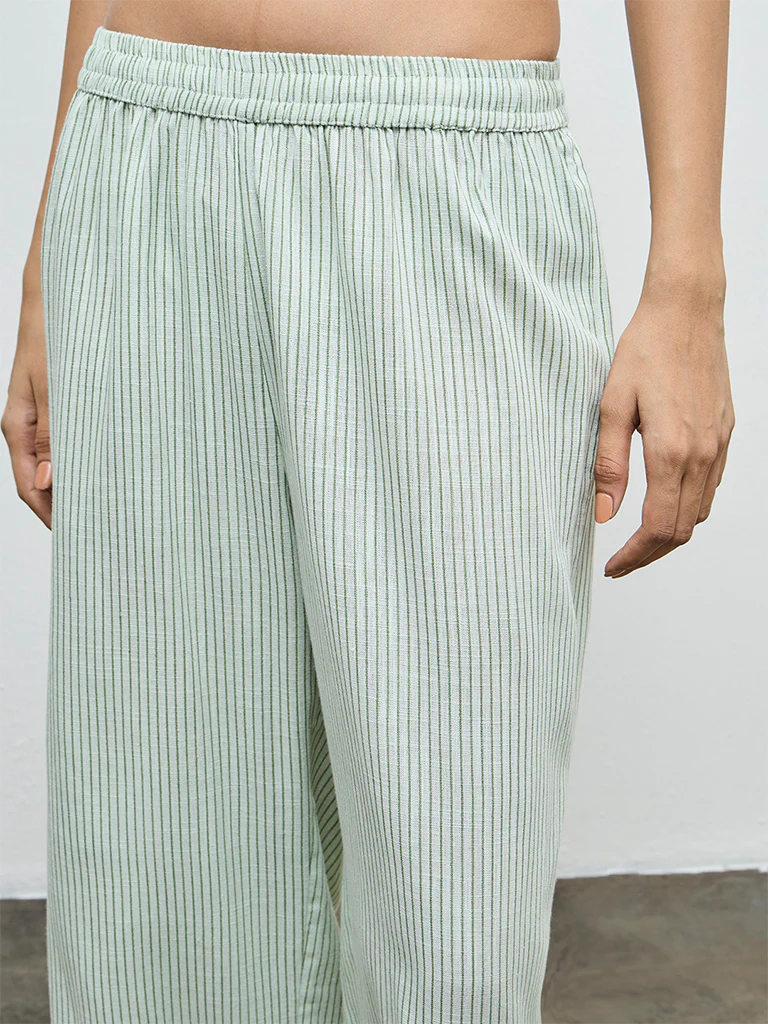 Utsa Mint Striped Pants - Image 3