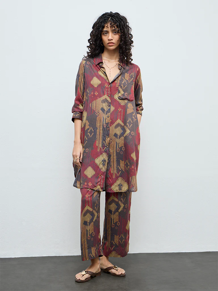 Utsa Multi-Coloured Printed A-Line Kurta