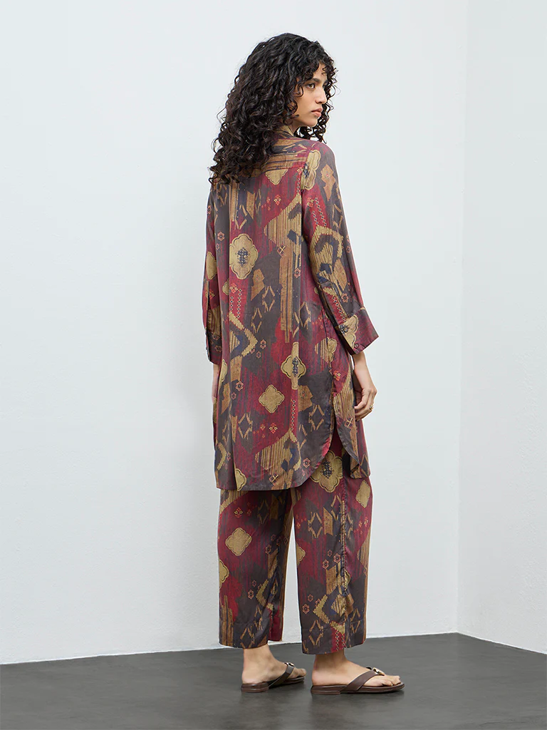 Utsa Multi-Coloured Printed A-Line Kurta - Image 4