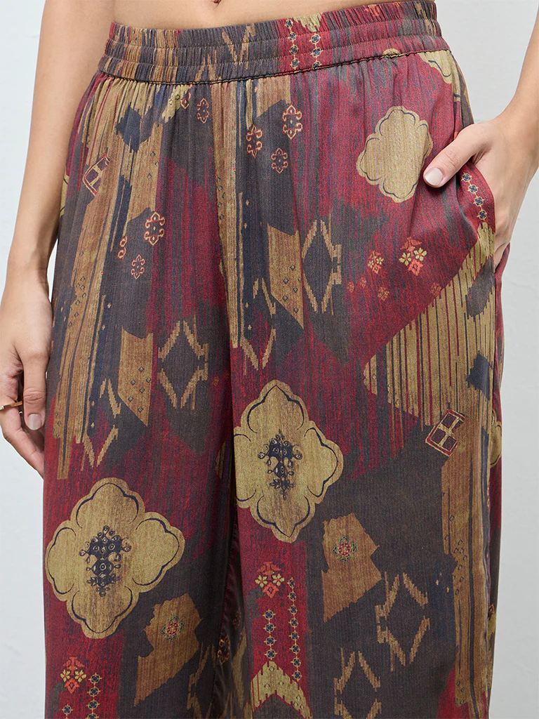 Utsa Multi-Coloured Printed Palazzos - Image 3