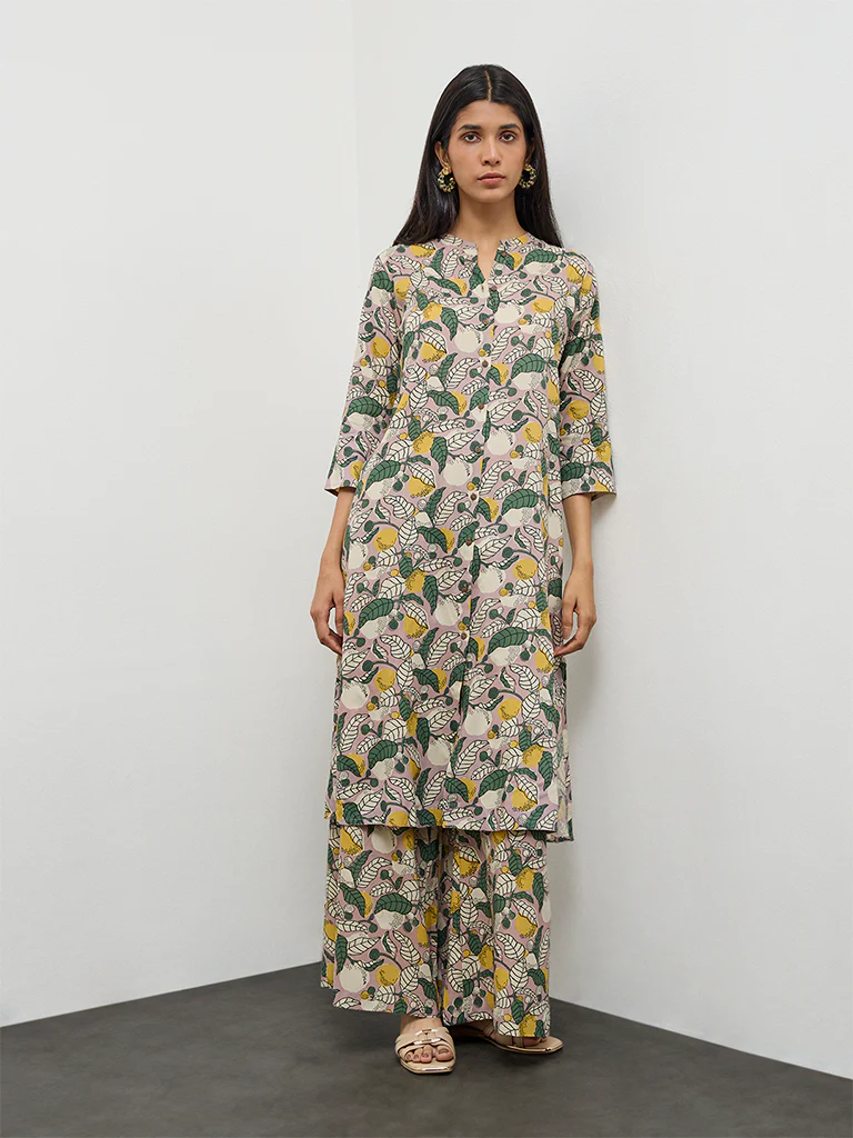 Utsa Multicolor Botanical Pattern Palazzos - Image 2